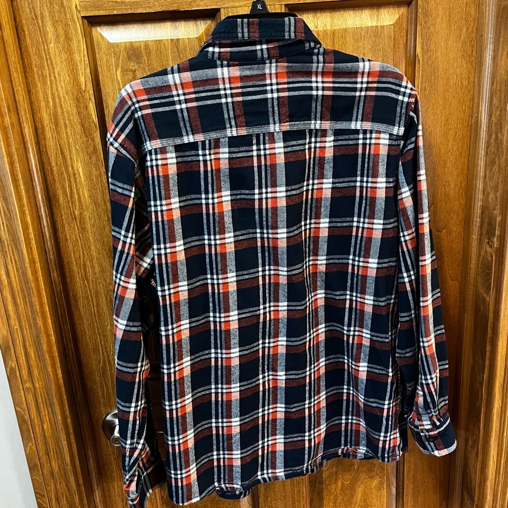 Men’s Red Head Flannel LT Orange Blue - Picture 3 of 3